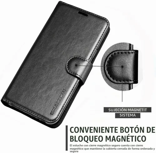 Vista 4 de Funda para Galaxy A10E, funda tipo cartera para Galaxy A10E, piel sintética de alta calidad, funda protectora con ranuras para tarjetas y soporte