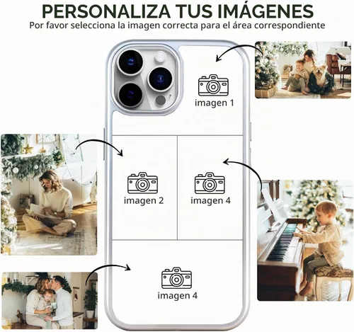 Vista 3 de Funda de teléfono personalizada para iPhone 17, 16, 15, 14, 13, 12, 11 Pro/Max/Plus/XR, fundas personalizadas, diseña tu propia funda perfecta