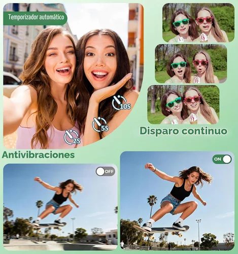 Vista 4 de Cámara digital, cámara digital de pantalla dual de 56 MP mejorada en 2026, cámaras compactas con batería integrada con zoom de 16X, cámaras de viaje