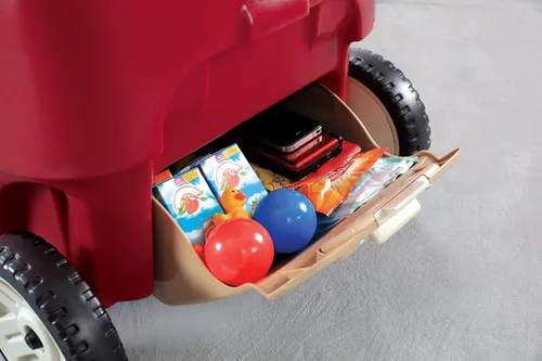 Vista 2 de Carrito para empujar Step2, vagón para bebé, duradero con mango plegable, compartimento para almacenamiento y portavasos