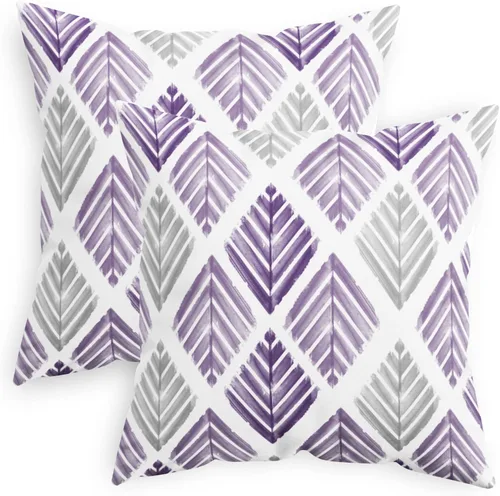 Vista 10 de CaliTime Juego de 2 fundas de almohada decorativas de vellón de dos tonos con diseño geométrico de hojas de árbol para sofá, cama, decoración