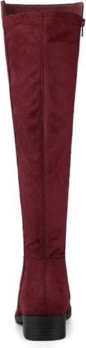 Vista 4 de Allegra K Botas altas hasta la rodilla con cremallera lateral para mujer