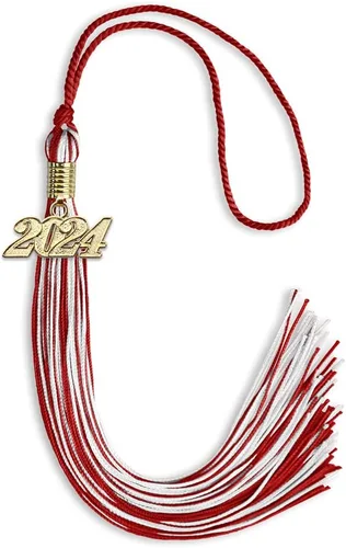 Vista 10 de Endea Graduation - Borla de doble color mixto con fecha dorada (negro/dorado antiguo, 2021)