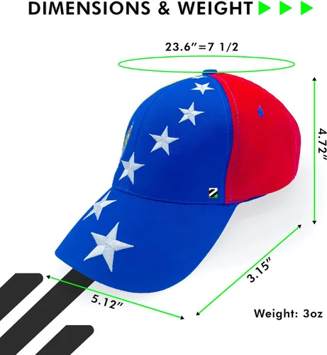 Vista 2 de Zelvox - Gorra de béisbol clásica venezolana unisex ajustable con pico sándwich Gorras de Venezuela 7 38