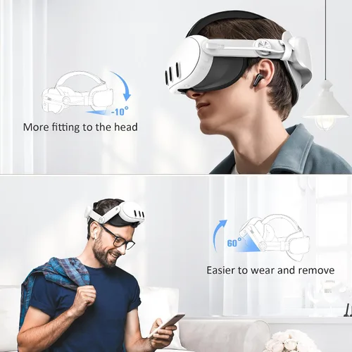 Vista 5 de Kuject Design Battery Head Strap for Quest 3, 6000mAh Comfort Elite Strap for Extend Playtime and Reduce Facial Stress, VR Accessories with