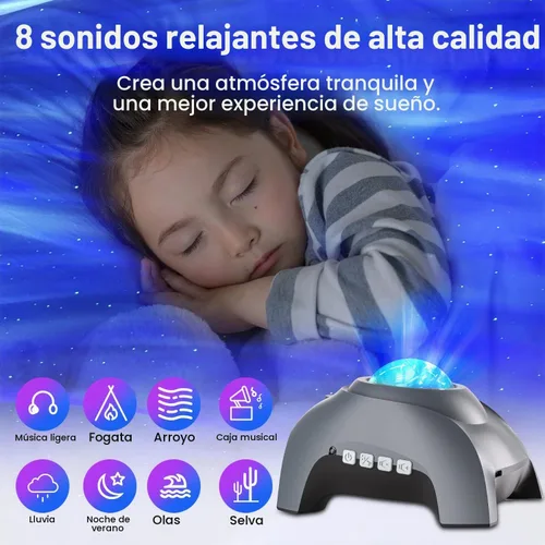 Vista 3 de Proyector de estrellas, proyector de luces CIMELR Northern Galaxy Aurora con 33 efectos de luz, altavoz Bluetooth y ruido blanco, luz nocturna