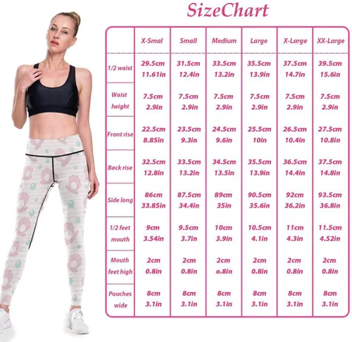Vista 5 de JUNZAN Cute Rainbow Pearl Orange Stripes High Waist Yoga Pants for Women Breathable Length Yoga Pants for Beach Walk XS