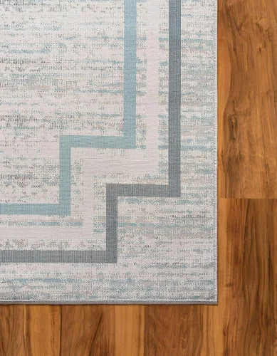 Vista 10 de Unique Loom Oasis Collection - Alfombra de área - Fuente (2 pies x 6 pies, color azul/marfil)