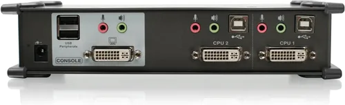Vista 3 de IOGEAR Conmutador KVMP DVI de 2 puertos con juego completo de cables, (compatible con GCS1102 TAA), negro