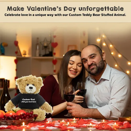 Vista 5 de Oso Brandon beige personalizado – Juguete de peluche personalizado de 12 pulgadas – Regalo perfecto de oso personalizado para graduación, San