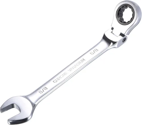 Vista 6 de uxcell Llave combinada de trinquete de cabeza flexible de 9/32 pulgadas SAE 72 dientes 12 puntos de trinquete de caja terminada herramientas
