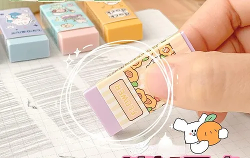 Vista 7 de 5 unidades de borradores para lápices estéticos japoneses kawaii suaves borradores de dibujos animados kawaii de animales de dibujos animados lindos