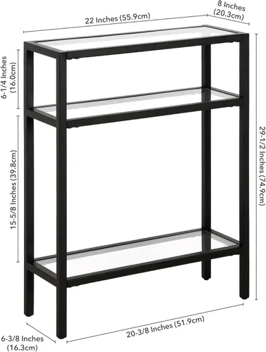 Vista 3 de Henn&Hart Mesa consola rectangular de 22 pulgadas de ancho en bronce ennegrecido, mesa de entrada, mesa decorativa para sala de estar, pasillo