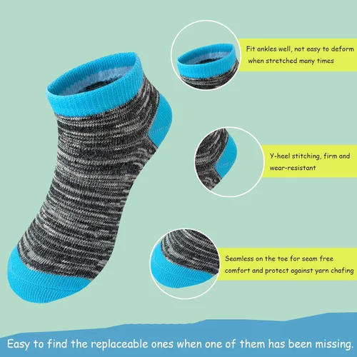 Vista 3 de Tsmollyu Boy Socks 24 Pairs Half Cushioned Low Cut Socks Ankle Athletic Cotton Socks For Little Big Kids