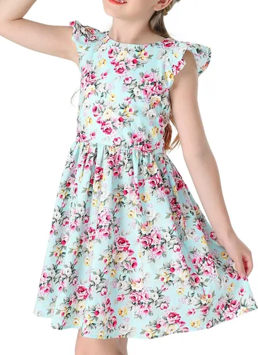 Vista 286 de Vestido de verano para niña, de algodón, con diseño floral