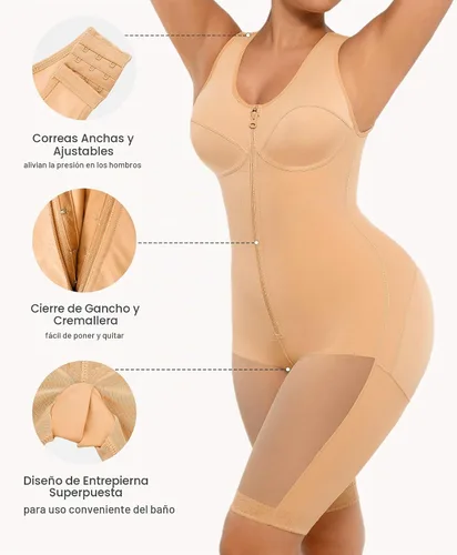 Vista 4 de FeelinGirl Shapewear Tummy Control Post Surgery Body Shaper Compression Garment Butt Lifter Beige