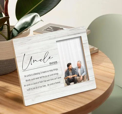 Vista 2 de SRADMO Marco de Fotos con Definición de Tío - Los Mejores Regalos para Tíos Marco de Fotos de Mesa de 10x8 pulgadas para el Día del Padre