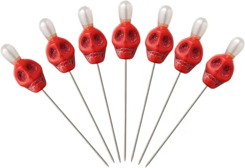 Vista 5 de BLESSUME 7pcs Candle Magick Ritual Pins Skull Top (negro)
