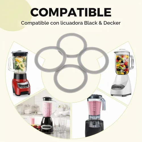 Vista 5 de Repuesto para junta de licuadora Black and Decker, junta de sellado de goma, repuesto 132812-07, compatible con Black & Decker Blender BL1900 BL3900