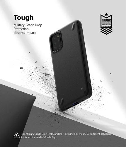 Vista 6 de Ringke Onyx - Funda compatible con Xiaomi Poco M3, resistente y resistente, reforzada, a prueba de golpes, TPU Grip Funda para teléfono - Negro
