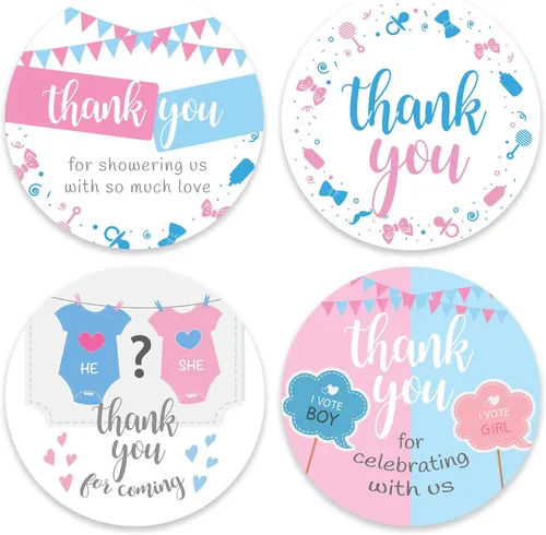 Vista 18 de Calcomanías de agradecimiento para baby shower, juego de 80 calcomanías de agradecimiento por venir, calcomanías de recuerdo de fiesta de Calabaza