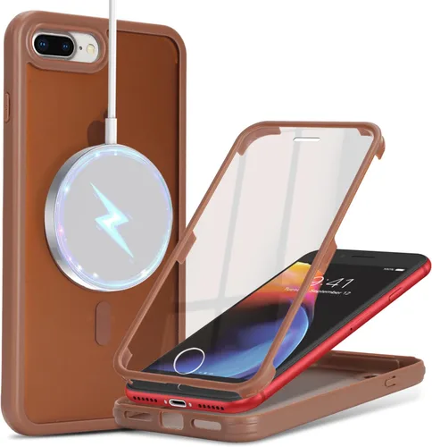 Vista 69 de Funda para iPhone 8 Plus con protector de pantalla, compatible con Magsafe, para iPhone 7 Plus, protector de pantalla integrado, funda delgada