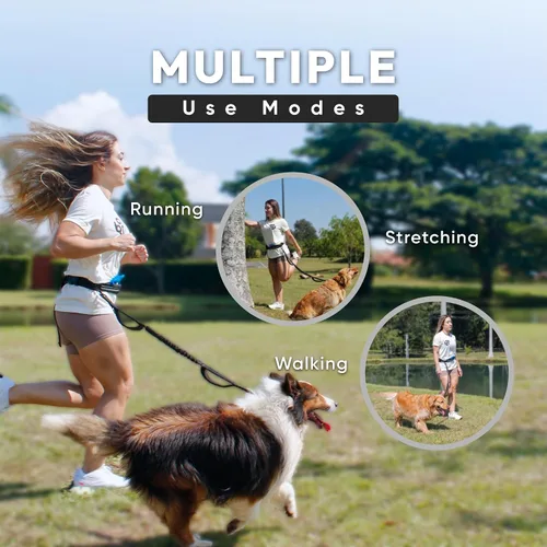 Vista 8 de Bond - Correa de correr para perros con manos libres con bolsa, correa manos libres para perros grandes, cinturón de correr para mascotas