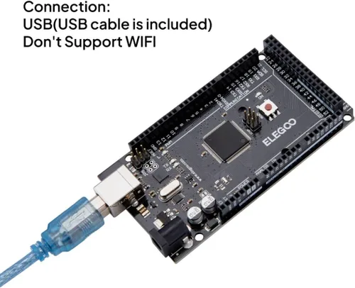 Vista 2 de ELEGOO MEGA R3 Placa ATmega 2560 + cable USB compatible con Arduino IDE Proyectos Cumplimiento RoHS