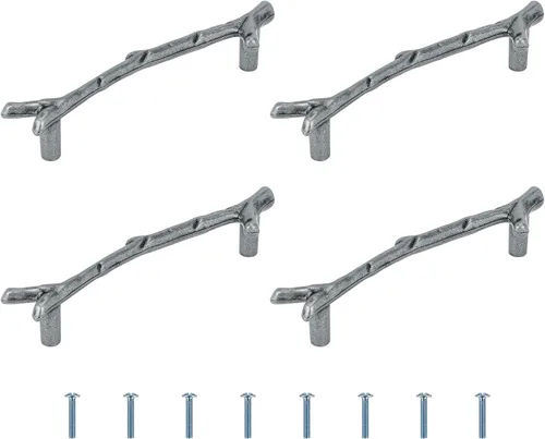 Vista 12 de Gartful Asas para bandeja de resina, paquete de 4 manijas de metal con forma de ramas de 4.724 in con juego de tornillos para molde de silicona