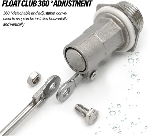 Vista 6 de Stainless Steel Float Ball Valves, Automatic Stainless Steel Float Valve Ball Water Tank Liquid Level Controller(DN15)