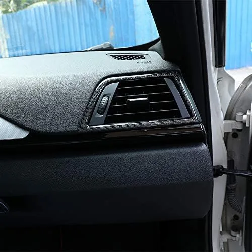 Vista 4 de YIWANG Adhesivos de fibra de carbono real para marco de ventilación de aire, 2 unidades, para BMW Serie 3 GT F30 F33 F34 F36 2013-2019 Accesorios