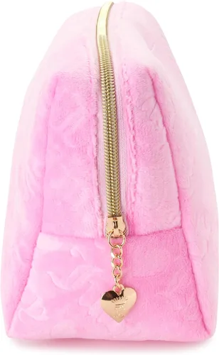 Vista 5 de Juicy Couture Bolsa De Maquillaje Rosa Cosméticos Organizador De Viaje Esenciales Con Cremallera Superior Cuña Velour Heart