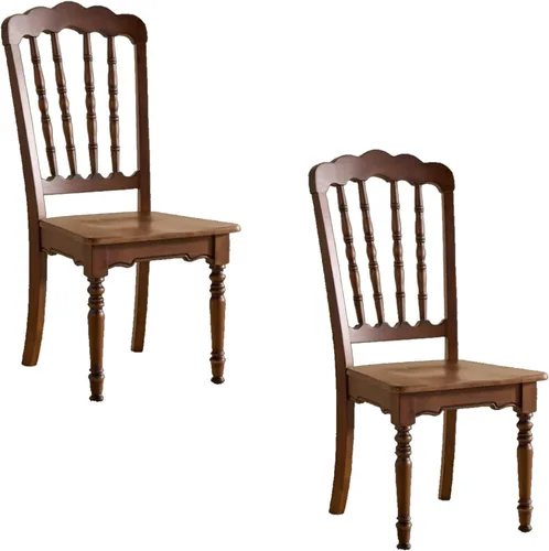 Vista 27 de Wooden Dining Chairs Set of 4 Upholstered Kitchen Chair with Slatted Backrest, Classic Armless Dining Chair for Restaurants/Kitchens(Fabric Cushion