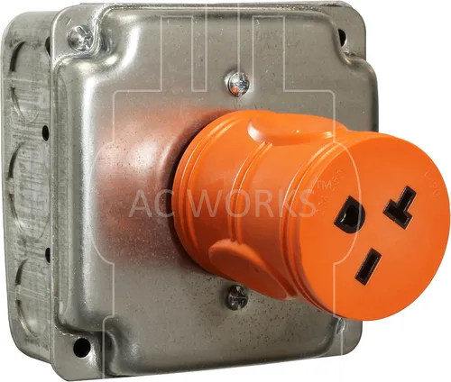 Vista 6 de AC WORKS Enchufe de bloqueo L6-30P de 30 amperios y 250 voltios a adaptador de conector hembra NEMA 6-20R 15/20 Amp 250 voltios (compacto)