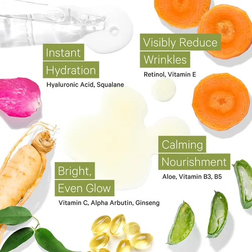 Vista 3 de Tree To Tub Retinol antienvejecimiento, vitamina C, suero de ácido hialurónico para cara y arrugas, suero facial hidratante para piel seca