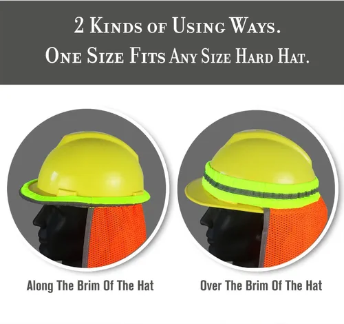 Vista 3 de Evridwear Protector solar de cuello de alta visibilidad con rayas reflectantes, sombra de seguridad con banda elástica de malla transpirable