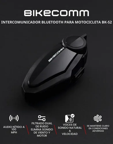 Vista 2 de BIKECOMM BK-S2 Intercomunicador de auriculares Bluetooth para motocicleta, altavoces inalámbricos de alcance de 3,937.0 ft, sistema de comunicación