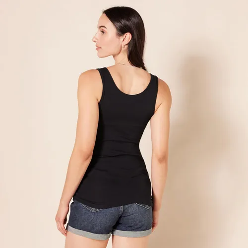 Vista 4 de Tienda Essentials - Camiseta ajustada sin mangas para mujer, paquete de 2