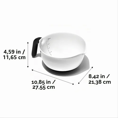 Vista 3 de OXO Good Grips, bol para batir de 2 cuartos de galón, color blanco