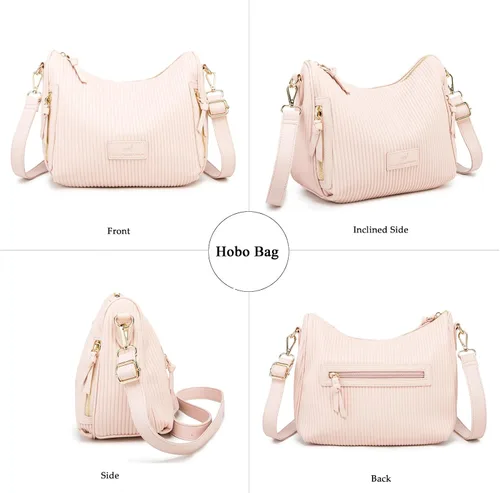 Vista 2 de Bolso de hombro para mujer, de cuero, plisado, informal, a la moda, bolso hobo