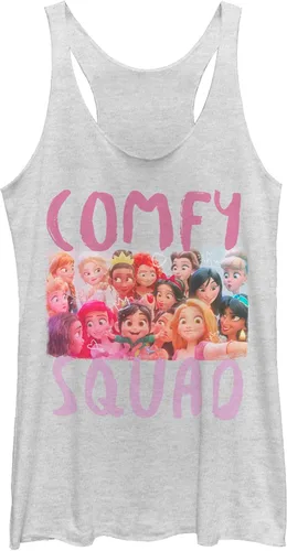Vista 2 de Fifth Sun Wreck-it-Ralph Comfy Squad Selfie Tri-Blend - Camiseta sin mangas con espalda cruzada para mujer