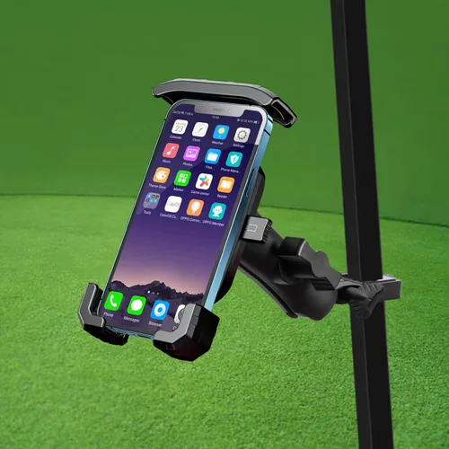 Vista 8 de Roykaw Soporte de teléfono para carrito de golf compatible con EZGO/Club Car/Yamaha, liberación rápida y bloqueo de un solo toque/selección y lugar