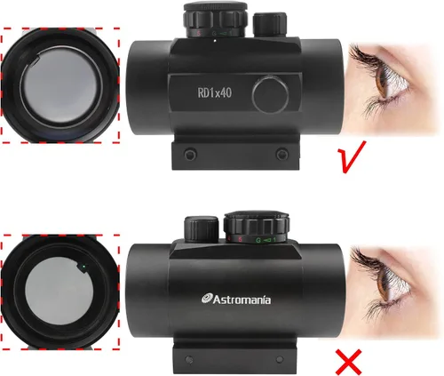 Vista 6 de Astromania 1X40RD Reflex - Soporte de punto rojo y verde con placa de zapata Fijar a la conexión flash de la cámara DSLR, para fotografía diurna