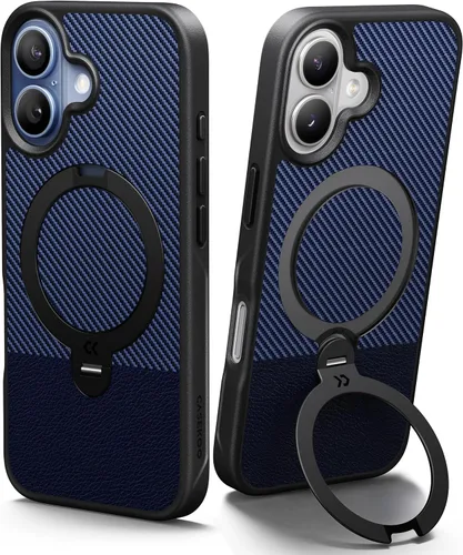 Vista 18 de CASEKOO Funda negra para iPhone 17 con soporte magnético giratorio de 360 grados