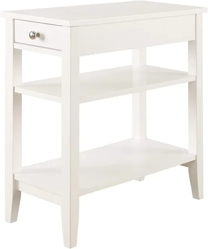 Vista 17 de Convenience Concepts American Heritage Mesa Auxiliar de Cabecera con Cajón de 23.5" - Mesa Clásica de Sala de Estar con Estante de Almacenamiento