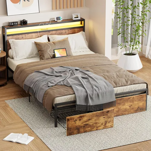 Vista 10 de Zevemomo Base de cama de terciopelo de tamaño matrimonial con cabecera tapizada, cabecera de almacenamiento de terciopelo copetudo, marcos de cama