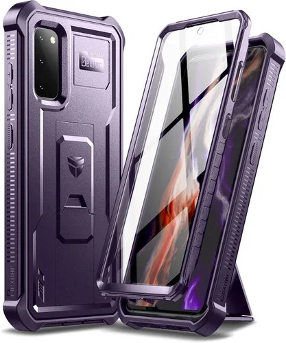 Vista 11 de Dexnor Funda para Samsung Galaxy S20 5G, [Protector de pantalla integrado y soporte] Protección de grado militar de servicio pesado a prueba