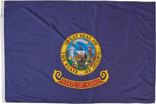 Vista 5 de Annin Flagmakers Bandera del estado de Idaho fabricada en Estados Unidos según las especificaciones de diseño oficiales del estado, 2 x 3 pies