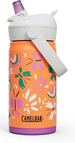 Vista 16 de CamelBak Thrive Flip Straw Kids Bite Valve Stainless Steel Water Bottle Biking Dogs, 12oz Perros en bicicleta
