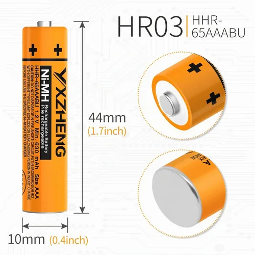 Vista 3 de Batería AAA 8PCS 1.2V 630mAh NI-MH recargable